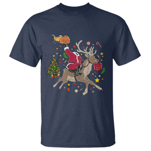 Funny Santa Headless Horseman T Shirt Christmas Halloween Gift TS12 Navy Print Your Wear