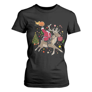 Funny Santa Headless Horseman T Shirt For Women Christmas Halloween Gift TS12 Black Print Your Wear