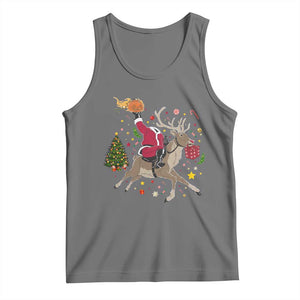 Funny Santa Headless Horseman Tank Top Christmas Halloween Gift TS12 Black Heather Print Your Wear