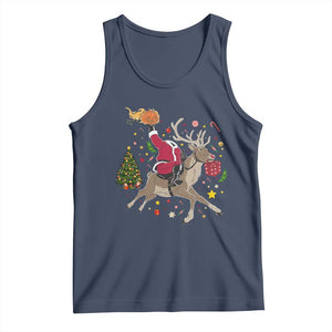 Funny Santa Headless Horseman Tank Top Christmas Halloween Gift TS12 Navy Print Your Wear