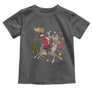 Funny Santa Headless Horseman Toddler T Shirt Christmas Halloween Gift TS12 Dark Heather Print Your Wear