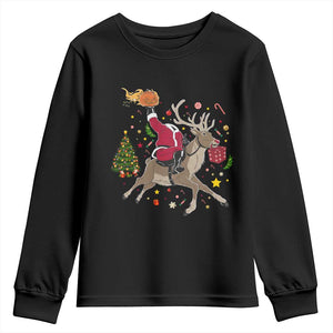 Funny Santa Headless Horseman Youth Sweatshirt Christmas Halloween Gift TS12 Black Print Your Wear