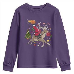 Funny Santa Headless Horseman Youth Sweatshirt Christmas Halloween Gift TS12 Purple Print Your Wear