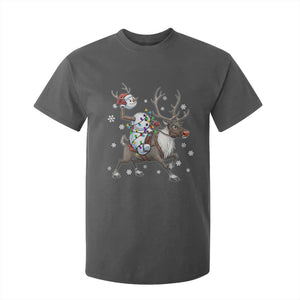 Funny Snowman Headless Horseman T Shirt For Kid Christmas Halloween Gift TS12 Dark Heather Print Your Wear
