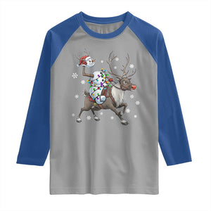 Funny Snowman Headless Horseman Raglan Shirt Christmas Halloween Gift TS12 Sport Gray Royal Print Your Wear