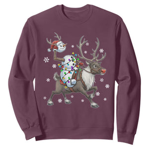 Funny Snowman Headless Horseman Sweatshirt Christmas Halloween Gift TS12 Maroon Print Your Wear