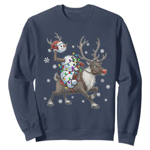 Funny Snowman Headless Horseman Sweatshirt Christmas Halloween Gift TS12 Navy Print Your Wear