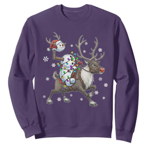 Funny Snowman Headless Horseman Sweatshirt Christmas Halloween Gift TS12 Purple Print Your Wear