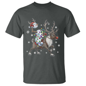 Funny Snowman Headless Horseman T Shirt Christmas Halloween Gift TS12 Dark Heather Print Your Wear