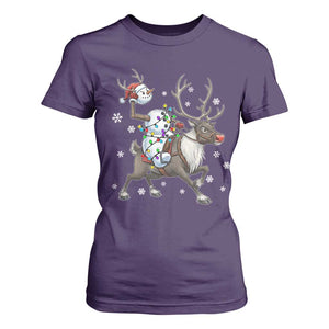Funny Snowman Headless Horseman T Shirt For Women Christmas Halloween Gift TS12 Purple Print Your Wear