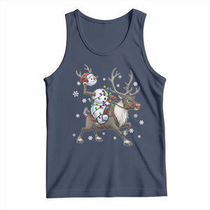 Funny Snowman Headless Horseman Tank Top Christmas Halloween Gift TS12 Navy Print Your Wear