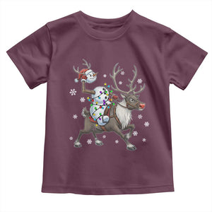 Funny Snowman Headless Horseman Toddler T Shirt Christmas Halloween Gift TS12 Maroon Print Your Wear