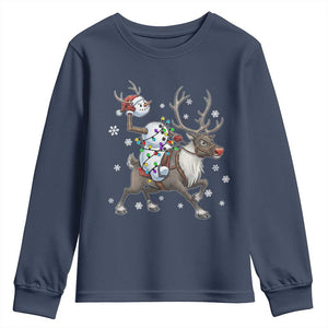 Funny Snowman Headless Horseman Youth Sweatshirt Christmas Halloween Gift TS12 Navy Print Your Wear