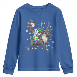 Funny Snowman Headless Horseman Youth Sweatshirt Christmas Halloween Gift TS12 Royal Blue Print Your Wear