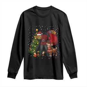 Headless Horseman Santa Long Sleeve Shirt Funny Christmas Mashup Gift TS12 Black Print Your Wear
