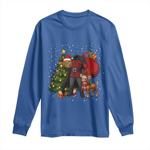 Headless Horseman Santa Long Sleeve Shirt Funny Christmas Mashup Gift TS12 Royal Blue Print Your Wear