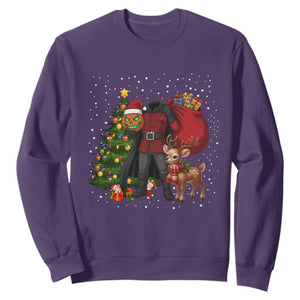 Headless Horseman Santa Sweatshirt Funny Christmas Mashup Gift TS12 Purple Print Your Wear