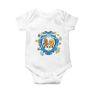 Funny Hanukkah Baby Onesie Challah And Latke Cute Food Lover Gift TS12 White Print Your Wear