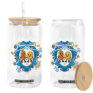 Funny Hanukkah Glass Can Challah And Latke Cute Food Lover Gift TS12 Print Your Wear