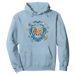Funny Hanukkah Hoodie Challah And Latke Cute Food Lover Gift TS12 Light Blue Print Your Wear