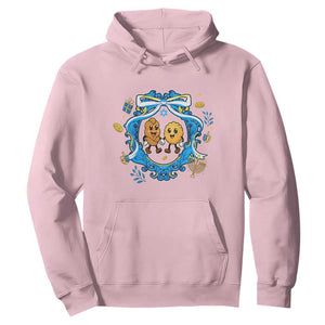 Funny Hanukkah Hoodie Challah And Latke Cute Food Lover Gift TS12 Light Pink Print Your Wear