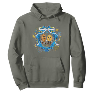 Funny Hanukkah Hoodie Challah And Latke Cute Food Lover Gift TS12 Military Green Print Your Wear