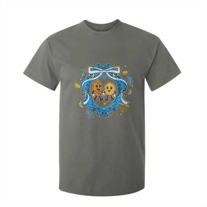 Funny Hanukkah T Shirt For Kid Challah And Latke Cute Food Lover Gift TS12 Military Green Print Your Wear