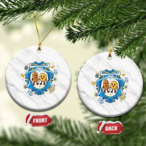 Funny Hanukkah Ceramic Ornament Challah And Latke Cute Food Lover Gift TS12 1pc White Marble Print Your Wear