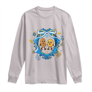 Funny Hanukkah Long Sleeve Shirt Challah And Latke Cute Food Lover Gift TS12 Ice Gray Print Your Wear