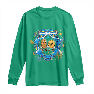 Funny Hanukkah Long Sleeve Shirt Challah And Latke Cute Food Lover Gift TS12 Irish Green Print Your Wear