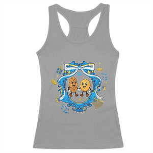 Funny Hanukkah Racerback Tank Top Challah And Latke Cute Food Lover Gift TS12 Sport Gray Print Your Wear