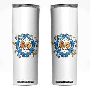 Funny Hanukkah Skinny Tumbler Challah And Latke Cute Food Lover Gift TS12 White Print Your Wear