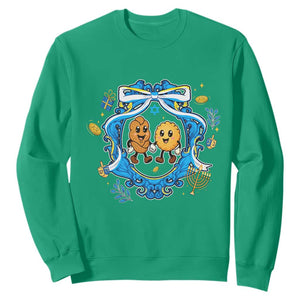 Funny Hanukkah Sweatshirt Challah And Latke Cute Food Lover Gift TS12 Irish Green Print Your Wear