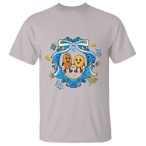 Funny Hanukkah T Shirt Challah And Latke Cute Food Lover Gift TS12 Ice Gray Print Your Wear