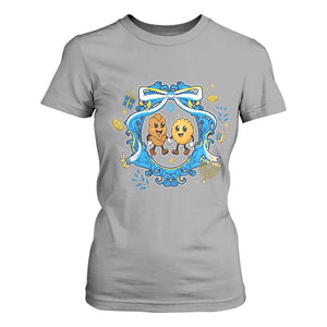 Funny Hanukkah T Shirt For Women Challah And Latke Cute Food Lover Gift TS12 Sport Gray Print Your Wear