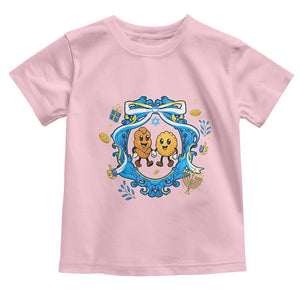 Funny Hanukkah Toddler T Shirt Challah And Latke Cute Food Lover Gift TS12 Light Pink Print Your Wear