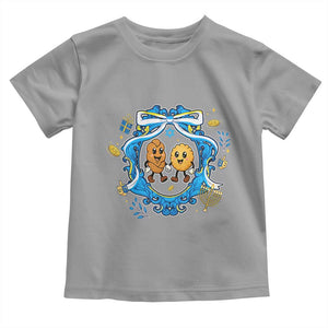 Funny Hanukkah Toddler T Shirt Challah And Latke Cute Food Lover Gift TS12 Sport Gray Print Your Wear