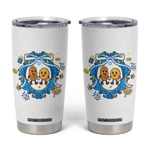 Funny Hanukkah Tumbler Cup Challah And Latke Cute Food Lover Gift TS12 White Print Your Wear