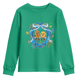 Funny Hanukkah Youth Sweatshirt Challah And Latke Cute Food Lover Gift TS12 Irish Green Print Your Wear