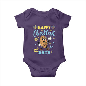 Funny Hanukkah Food Lover Gift Baby Onesie Happy Challah Days TS12 Purple Print Your Wear
