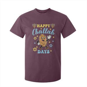 Funny Hanukkah Food Lover Gift T Shirt For Kid Happy Challah Days TS12 Maroon Print Your Wear