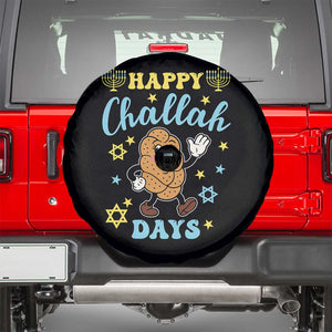 Funny Hanukkah Food Lover Gift Spare Tire Cover Happy Challah Days TS12 Black Print Your Wear