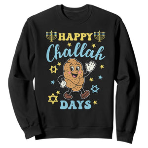 Funny Hanukkah Food Lover Gift Sweatshirt Happy Challah Days TS12 Black Print Your Wear