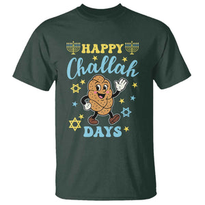 Funny Hanukkah Food Lover Gift T Shirt Happy Challah Days TS12 Dark Forest Green Print Your Wear