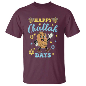 Funny Hanukkah Food Lover Gift T Shirt Happy Challah Days TS12 Maroon Print Your Wear