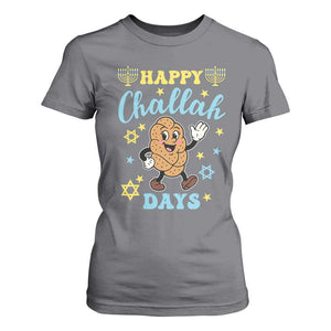 Funny Hanukkah Food Lover Gift T Shirt For Women Happy Challah Days TS12 Charcoal Print Your Wear