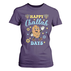 Funny Hanukkah Food Lover Gift T Shirt For Women Happy Challah Days TS12 Purple Print Your Wear