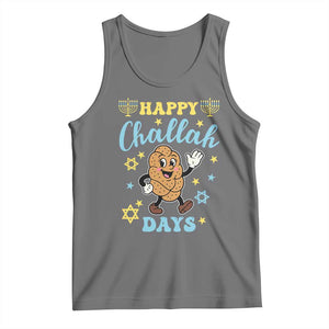 Funny Hanukkah Food Lover Gift Tank Top Happy Challah Days TS12 Black Heather Print Your Wear