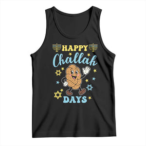 Funny Hanukkah Food Lover Gift Tank Top Happy Challah Days TS12 Black Print Your Wear