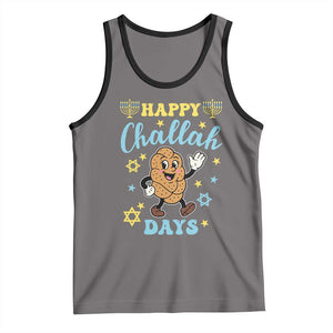 Funny Hanukkah Food Lover Gift Tank Top Happy Challah Days TS12 Deep Heather Black Print Your Wear